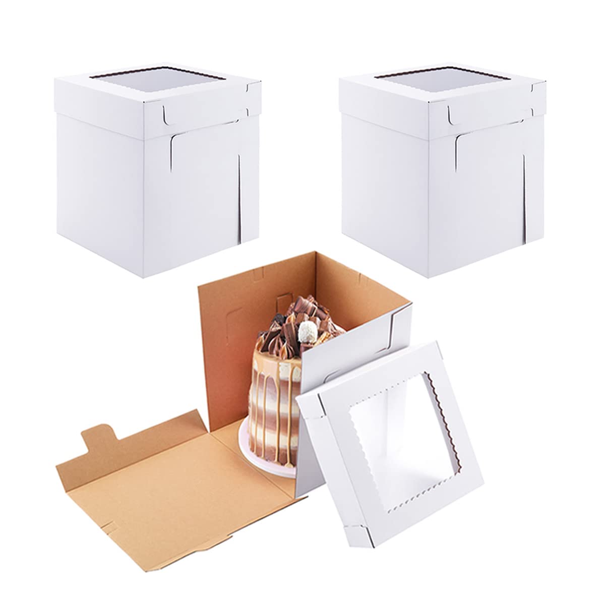 Amazon.com: Huoshange Tall Cake Boxes for Tier Cakes,8X8X10 Inch